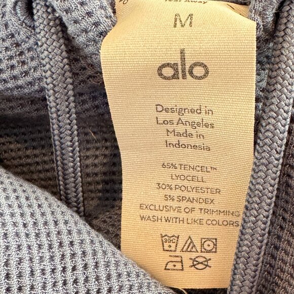Alo Yoga Micro Waffle Fast Break Hoodie Sweatshirt - Picture 7 of 7